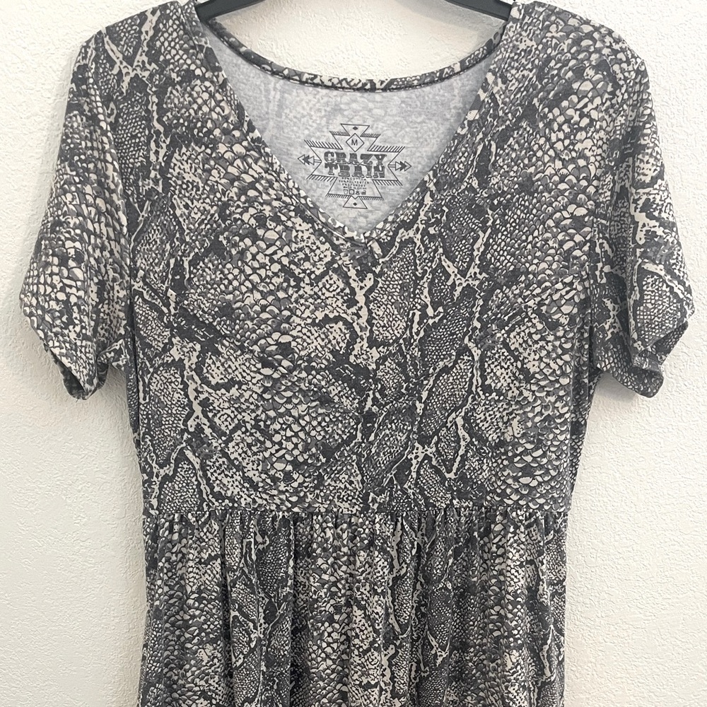 Crazy Train Snakeskin Print Maxi Dress with Pockets